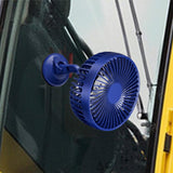 Maxbell USB Car Fan Rotatable Portable 3 Speed Adjustable for Sedan SUV Vehicle Blue