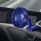 Maxbell USB Car Fan Rotatable Portable 3 Speed Adjustable for Sedan SUV Vehicle Blue