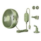 Maxbell USB Car Fan Rotatable Portable 3 Speed Adjustable for Sedan SUV Vehicle Green