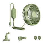 Maxbell USB Car Fan Rotatable Portable 3 Speed Adjustable for Sedan SUV Vehicle Green