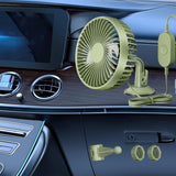 Maxbell USB Car Fan Rotatable Portable 3 Speed Adjustable for Sedan SUV Vehicle Green