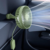Maxbell USB Car Fan Rotatable Portable 3 Speed Adjustable for Sedan SUV Vehicle Green