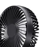 Maxbell USB Car Fan Rotatable Portable 3 Speed Adjustable for Sedan SUV Vehicle Black