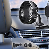 Maxbell USB Car Fan Rotatable Portable 3 Speed Adjustable for Sedan SUV Vehicle Black