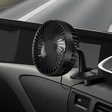 Maxbell USB Car Fan Rotatable Portable 3 Speed Adjustable for Sedan SUV Vehicle Black