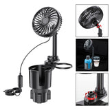 Maxbell Generic Car Cup Holder with Fan Car Interior Fan Car Accessory USB Car Fan