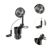Maxbell Generic Car Cup Holder with Fan Car Interior Fan Car Accessory USB Car Fan
