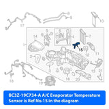 Maxbell BC3Z19C734A Evaporator Temperature Sensor for Ford F-350 Super Duty