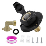 Maxbell RV Water Inlet Sturdy Maintenance Practical with Check Valve for Marine Black