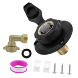 Maxbell RV Water Inlet Sturdy Maintenance Practical with Check Valve for Marine Black