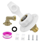 Maxbell RV Water Inlet Sturdy Maintenance Practical with Check Valve for Marine White