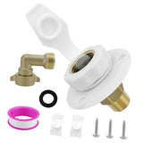 Maxbell RV Water Inlet Sturdy Maintenance Practical with Check Valve for Marine White