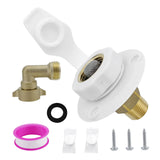 Maxbell RV Water Inlet Sturdy Maintenance Practical with Check Valve for Marine White