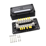 Maxbell Bus Bar Power Distribution Block M10 Stud for Marine Automotive Vehicle Black
