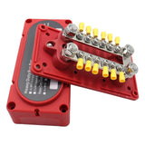 Maxbell Bus Bar Power Distribution Block M10 Stud for Marine Automotive Vehicle Red