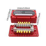 Maxbell Bus Bar Power Distribution Block M10 Stud for Marine Automotive Vehicle Red