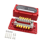 Maxbell Bus Bar Power Distribution Block M10 Stud for Marine Automotive Vehicle Red