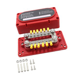 Maxbell Bus Bar Power Distribution Block M10 Stud for Marine Automotive Vehicle Red