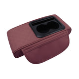 Maxbell Car Armrest Cushion Multifunctional Car Armrest Box Cover for Suvs Auto Claret