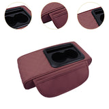 Maxbell Car Armrest Cushion Multifunctional Car Armrest Box Cover for Suvs Auto Claret