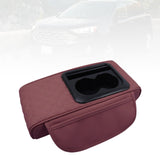Maxbell Car Armrest Cushion Multifunctional Car Armrest Box Cover for Suvs Auto Claret