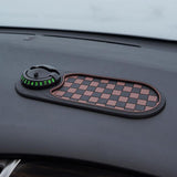 Maxbell Multifunction Car Anti Slip Mat Automotive PVC Nonslip Pad Auto Phone Holder Brown Grid Black