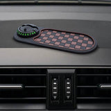 Maxbell Multifunction Car Anti Slip Mat Automotive PVC Nonslip Pad Auto Phone Holder Brown Grid Black