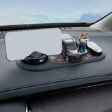Maxbell Multifunction Car Anti Slip Mat Automotive PVC Nonslip Pad Auto Phone Holder Brown Grid Black