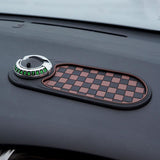 Maxbell Multifunction Car Anti Slip Mat Automotive PVC Nonslip Pad Auto Phone Holder Brown Grid Argent