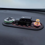 Maxbell Multifunction Car Anti Slip Mat Automotive PVC Nonslip Pad Auto Phone Holder Brown Grid Argent