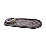 Maxbell Multifunction Car Anti Slip Mat Automotive PVC Nonslip Pad Auto Phone Holder Brown Grid Gold