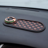 Maxbell Multifunction Car Anti Slip Mat Automotive PVC Nonslip Pad Auto Phone Holder Brown Grid Gold