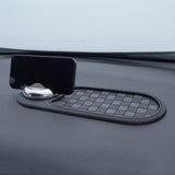 Maxbell Multifunction Car Anti Slip Mat Automotive PVC Nonslip Pad Auto Phone Holder Gray Grid Argent
