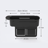 Maxbell Generic Car Seat Gap Filler Organizer Retractable for Drinks Keys Cards Black