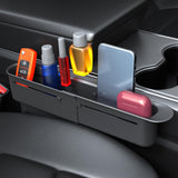 Maxbell Generic Car Seat Gap Filler Organizer Retractable for Drinks Keys Cards Brown