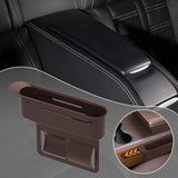 Maxbell Generic Car Seat Gap Filler Organizer Retractable for Drinks Keys Cards Brown