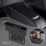 Maxbell 2Pcs Car Seat Gap Filler Organizer Auto Accessories Seat Crevice Storage Box Black