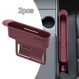 Maxbell 2Pcs Car Seat Gap Filler Organizer Auto Accessories Seat Crevice Storage Box Red