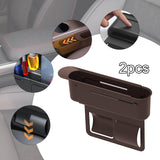 Maxbell 2Pcs Car Seat Gap Filler Organizer Auto Accessories Seat Crevice Storage Box Brown
