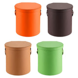 Maxbell PU Leather Car Trash Can 1.5 L Container Comfortable Grip Handle Garbage Can Orange