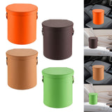 Maxbell PU Leather Car Trash Can 1.5 L Container Comfortable Grip Handle Garbage Can Orange