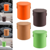 Maxbell PU Leather Car Trash Can 1.5 L Container Comfortable Grip Handle Garbage Can Orange