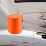 Maxbell PU Leather Car Trash Can 1.5 L Container Comfortable Grip Handle Garbage Can Orange
