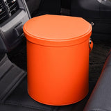 Maxbell PU Leather Car Trash Can 1.5 L Container Comfortable Grip Handle Garbage Can Orange