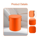 Maxbell PU Leather Car Trash Can 1.5 L Container Comfortable Grip Handle Garbage Can Orange