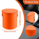 Maxbell PU Leather Car Trash Can 1.5 L Container Comfortable Grip Handle Garbage Can Orange