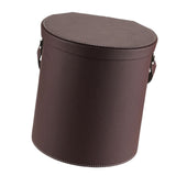 Maxbell PU Leather Car Trash Can 1.5 L Container Comfortable Grip Handle Garbage Can Brown