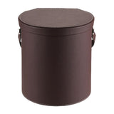 Maxbell PU Leather Car Trash Can 1.5 L Container Comfortable Grip Handle Garbage Can Brown