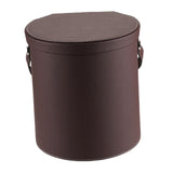 Maxbell PU Leather Car Trash Can 1.5 L Container Comfortable Grip Handle Garbage Can Brown