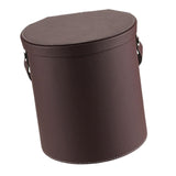 Maxbell PU Leather Car Trash Can 1.5 L Container Comfortable Grip Handle Garbage Can Brown